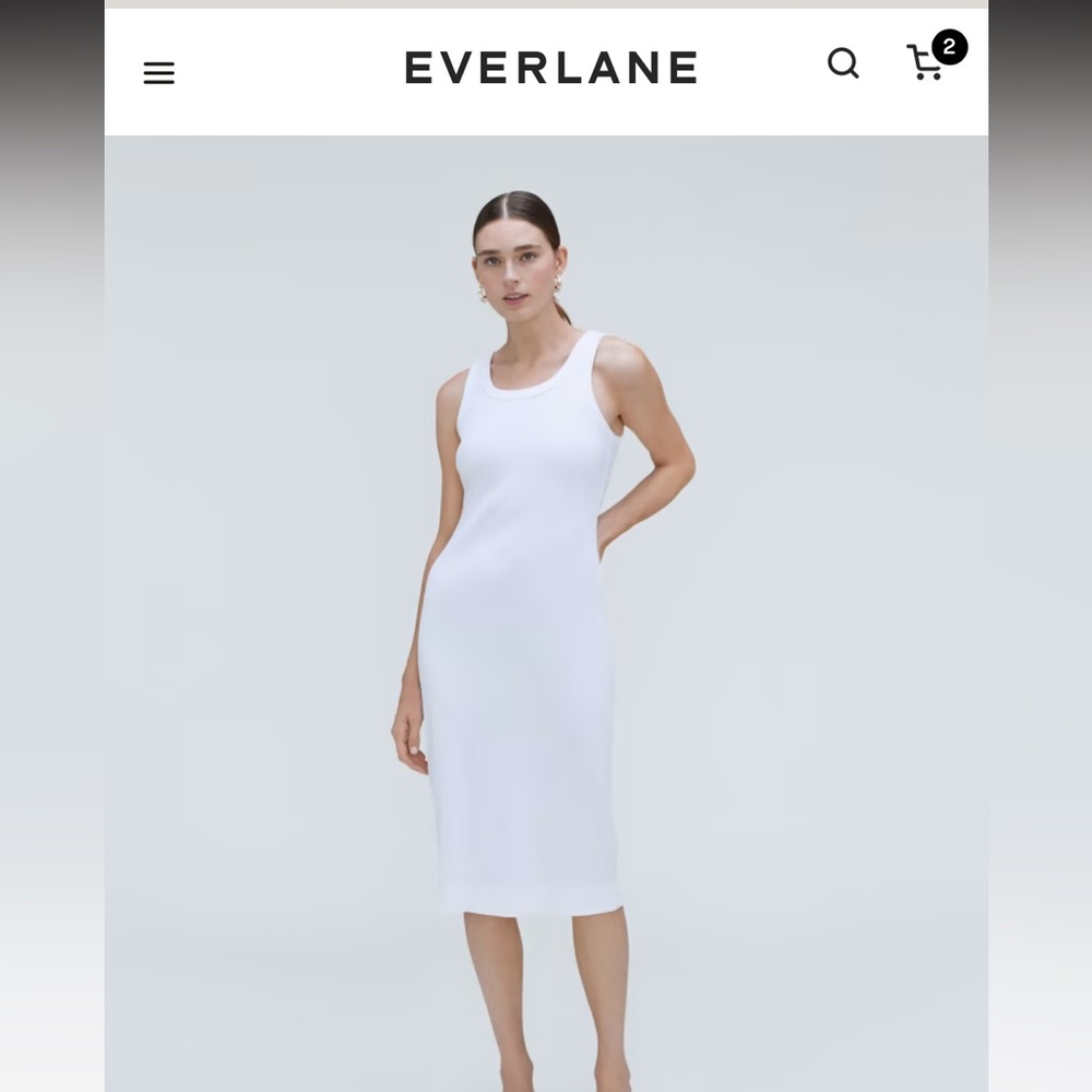 Everlane the 90’s ribbed midi dress xxs nwt